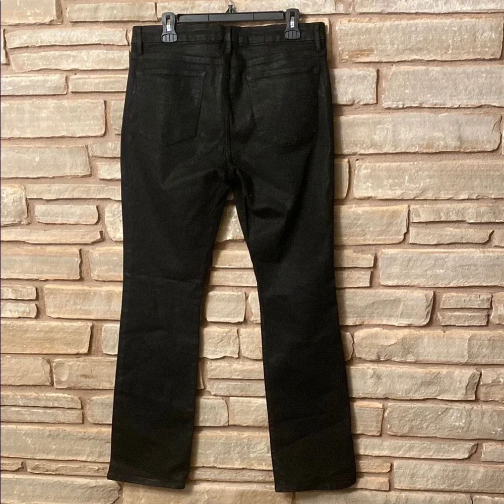 Frame Le Mini Boot in Noir Coated Black Bootcut Stretch Jeans 32 - Picture 8 of 15